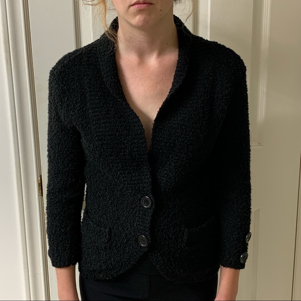 🌷3 for $25🌷ECI New York, US XS, Black V-Neck 3/4 Sleeve Button Detail Cardigan